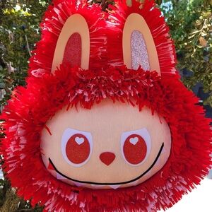 Labubu Monster Traditional Mexican Piñata 🪅 LOVE/RED Big Into Energy